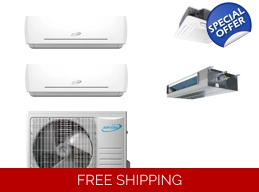 AirCon 2-Room Mini Split Heat Pump (-13°F), E-Star: 21 SEER2/12.5 EER/9.5 HSPF (R410a)