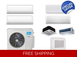 Midea 2-Room Mini Split H-Heat Pump (-22°F) E-Star: 22.3 SEER2/12.5 EER/9.6 HSPF (R410a)