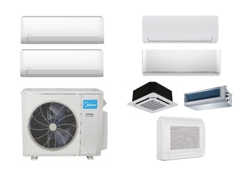 Midea 2-Room Mini Split H-Heat Pump (-22°F) E-Star: 22.3 SEER2/12.5 EER/9.6 HSPF (R410a)