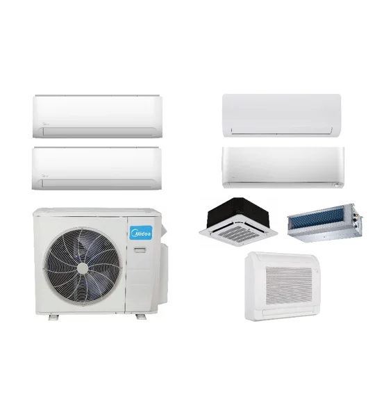 Midea 2-Zone Custom Mini Split AC H-Heat Pump (-22°F) E-Star: 22.4 SEER2/12 EER/9.5 HSPF (R410a)