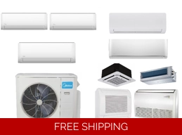 Midea 3-Zone 22.3 SEER2 Mini Split H-Heat Pump (-22°F) E-Star 12.5 EER/9.6 HSPF (R410a)