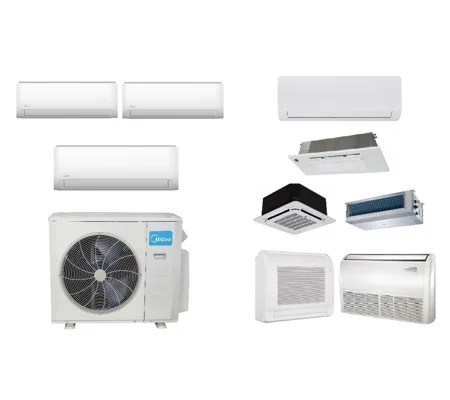Midea 3-Zone 22.4 SEER2 Mini Split AC H-Heat Pump (-22°F) E-Star: 12 EER/9.5 HSPF (R410a)