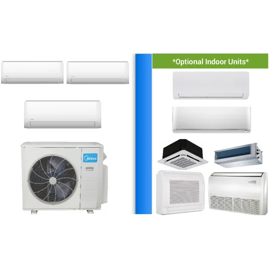 Midea 3-Zone Custom Mini Split AC H-Heat Pump (-22°F) E-Star 22.4 SEER2/12 EER/9.5 HSPF (R410a)