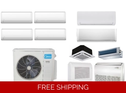 Midea 4-Zone 22.4 SEER2 Mini Split H-Heat Pump (-22°F) E-Star: 12 EER/9.5 HSPF (R410a)