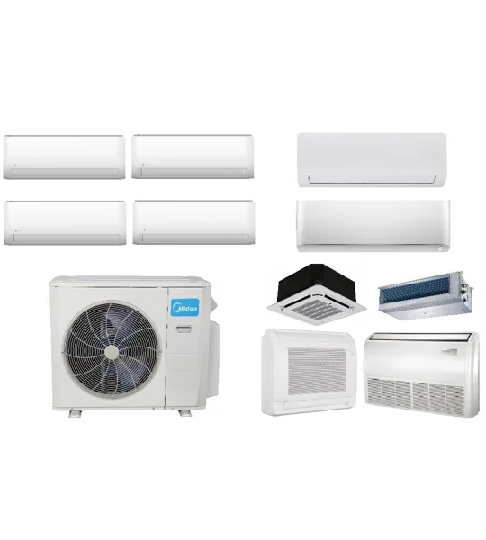 Midea 4-Zone Custom Mini Split H-Heat Pump (-22°F) E-Star: 22.4 SEER2/12 EER/9.5 HSPF (R410a)