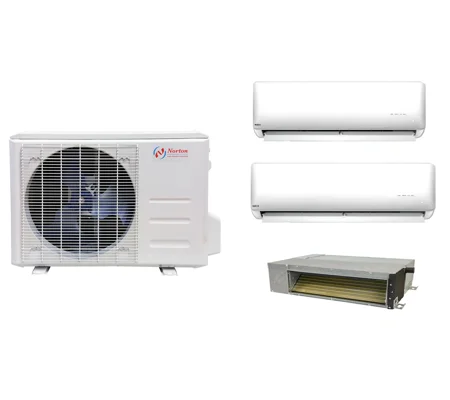 Norton 3-Zone Custom Mini Split AC Heat Pump (-13°F), E-Star: 23 SEER2/12.5 EER/9.2 HSPF (R410a)