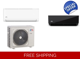 C&H 9K-Btu 115v 23 SEER2 Mini Split Heat Pump AC (-13°F) E-Star: 13.8 EER/11 HSPF (R410a)