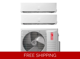 OLMO 2-Room Mini Split Heat Pump (-13°F) WIFI, E-Star: 21 SEER2/12.5 EER/9.5 HSPF (R410a)