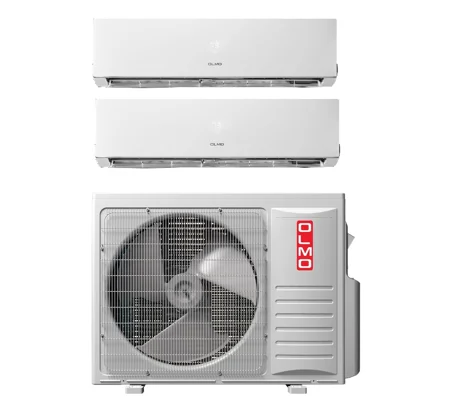 OLMO 2-Zone 21 SEER2 Mini Split AC Heat Pump (-13°F) WIFI, E-Star: 12.5 EER/9.5 HSPF (R410a)