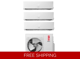 OLMO 3-Zone 22 SEER2 Mini Split Heat Pump (-13°F), WIFI, E-Star: 12.5 EER/9.05 HSPF (R410a)
