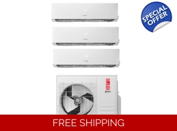 OLMO 3-Zone 22 SEER2 Mini Split Heat Pump (-13°F..