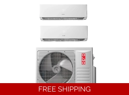 OLMO 2 Room Mini Split AC Heat Pump (-13°F) WIFI, E-Star: 22 SEER2/13.3 EER/10 HSPF (R454B)