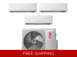 OLMO 3 Room Mini Split AC Heat Pump (-13°F) WIFI, E-Star: 23 SEER2/12.85 EER/10 HSPF (R454B)