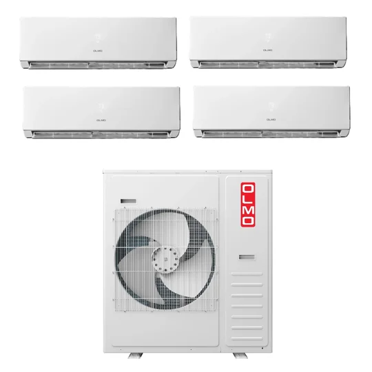 OLMO 4-Zone Custom Mini Split AC Heat Pump (-13°F) WIFI, E-Star: 22 SEER2/12.85 EER/10 HSPF (R454B)