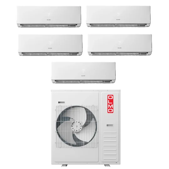 OLMO 5-Zone Custom Mini Split AC Heat Pump (-13°F) WIFI, E-Star: 22 SEER2/12 EER/9.5 HSPF (R454B)
