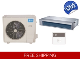 Midea 36K-Btu 15.8 SEER2 Ducted Mini Split H-Heat Pump (-22°F) 8.8 EER/8.8 HSPF (R410a)