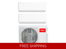 TCL 2-Room Mini Split Heat Pump (-4°F) WIFI, E-Star: 22 SEER2/12 EER/9 HSPF (R410a)