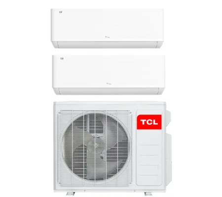 TCL 2-Zone 2x12K Mini Split AC Heat Pump (-4°F) WIFI, E-Star: 22 SEER2/12 EER/9 HSPF (R410a)