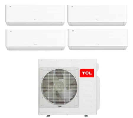 TCL 4-Zone 21.5 SEER2 Mini Split Heat Pump (-4°F), WIFI, E-Star: 12 EER/9 HSPF (R410a)