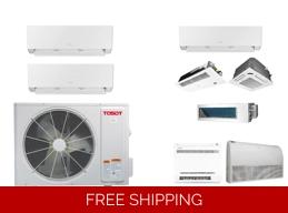 TOSOT 2-Room Mini Split H-Heat Pump (-22°F) WIFI, E-Star: 21 SEER2/12 EER/10 HSPF (R32)