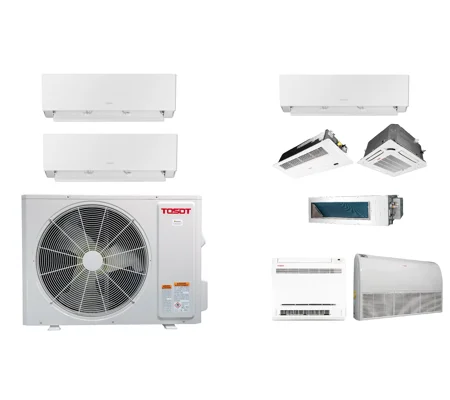 TOSOT 2 Room Mini Split AC H-Heat Pump (-22°F) WIFI, E-Star: 21 SEER2/12 EER/10 HSPF (R32)