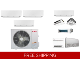 TOSOT 3-Zone 21 SEER2 Mini Split H-Heat Pump (-22°F) WIFI, E-Star: 12 EER/10 HSPF (R32)