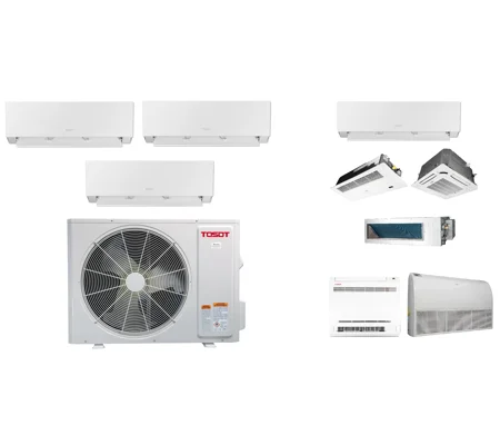 TOSOT 3 Zone 21 SEER2 Mini Split AC H-Heat Pump (-22°F) WIFI, E-Star: 12 EER/10 HSPF (R32)