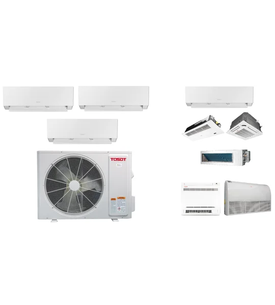 TOSOT 3 Zone 21 SEER2 Mini Split AC H-Heat Pump (-22°F) WIFI, E-Star: 12 EER/10 HSPF (R32)