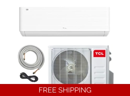 TCL 24K-Btu 20 SEER2 Ductless Air Conditioner  +Heat (-13°F) Wi-Fi, E-Star: 12.5 EER/9 HSPF (R410a)