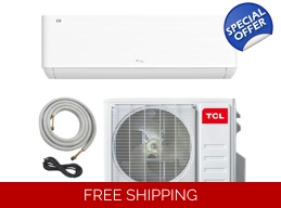 TCL 12K-Btu 23 SEER2 Mini Split Air Conditioner +Heat (-13°F), WIFI, E-Star: 13 EER/9.5 HSPF (R410a)