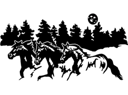 Running Horses Border Horse Trailer Truck RV Camper Decal Stickers 22x40