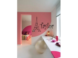 Eiffel Tower Personalized Name Wall Sticker Wall Art Decor Vinyl Decal Stickers