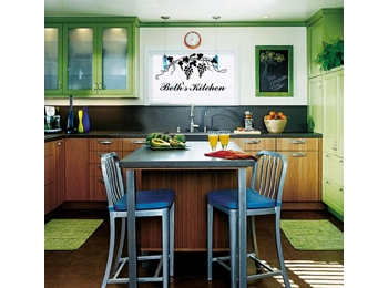 Personalized Kitchen Sign and Grapevine Wall Sticker Wall Art Vinyl Decals Wine