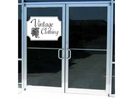 Vintage Clothing Business Sign Vinyl Decal Sticker Sign Window Door Glass