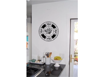 Decorative Plate Wall Sticker Wall Art Kitchen Decor Vinyl Stickers