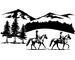 Horses and Landscape Border Horse Trailer Truck RV Camper Decal Stickers 22x40