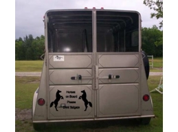 Horses On Board Please Don't Tailgate Horse Trailer Decal Stickers 12x17