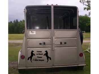 Horses On Board Please Don't Tailgate Horse Trailer Decal Stickers 12x17