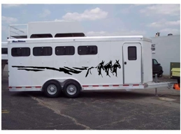 Mules Running Border Horse Trailer Decal Stickers 8x70 Set of 2 Stickers