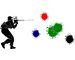 Paintball Shooter and Paint Splatters Wall Sticker Wall Art Decor Vinyl Decal