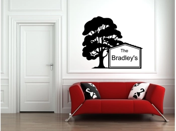 Personalized Family Name & Tree Wall Sticker Wall Art Decor Vinyl Decal Mural