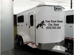 Personalized Horse Farm Truck Trailer Decal Stickers Farm Trailer 16X42 set of 2