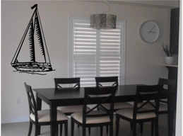 Sailboat Wall Sticker Wall Art Vinyl Decals Patterened Wall Home Decor