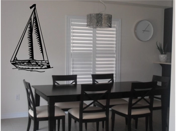 Sailboat Wall Sticker Wall Art Vinyl Decals Patterened Wall Home Decor