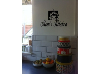 Personalized Kitchen Sign & Coffee Cup Wall Sticker