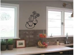 Coffee and Flowers Kitchen Wall Sticker