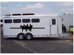 Horses & Landscape Border Horse Trailer Truck RV Camper Decal Stickers 22x40 2