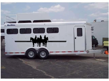 Horses & Landscape Border Horse Trailer Truck RV Camper Decal Stickers 22x40 2 Horses & Landscape Border Horse Trailer Truck RV Camper Decal Stickers 22x40 2