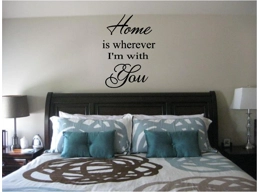 Home is Wherever I'm With You Wall Sticker Wall Art Decor Vinyl Words & Phrases
