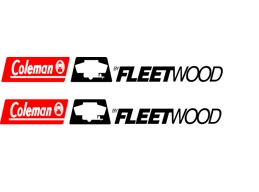 2 pc Fleetwood Coleman Camper RV Vinyl Decal  15x1.7